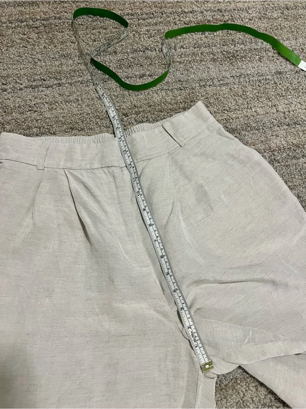 H&M Beige Wide Leg Linen Pants